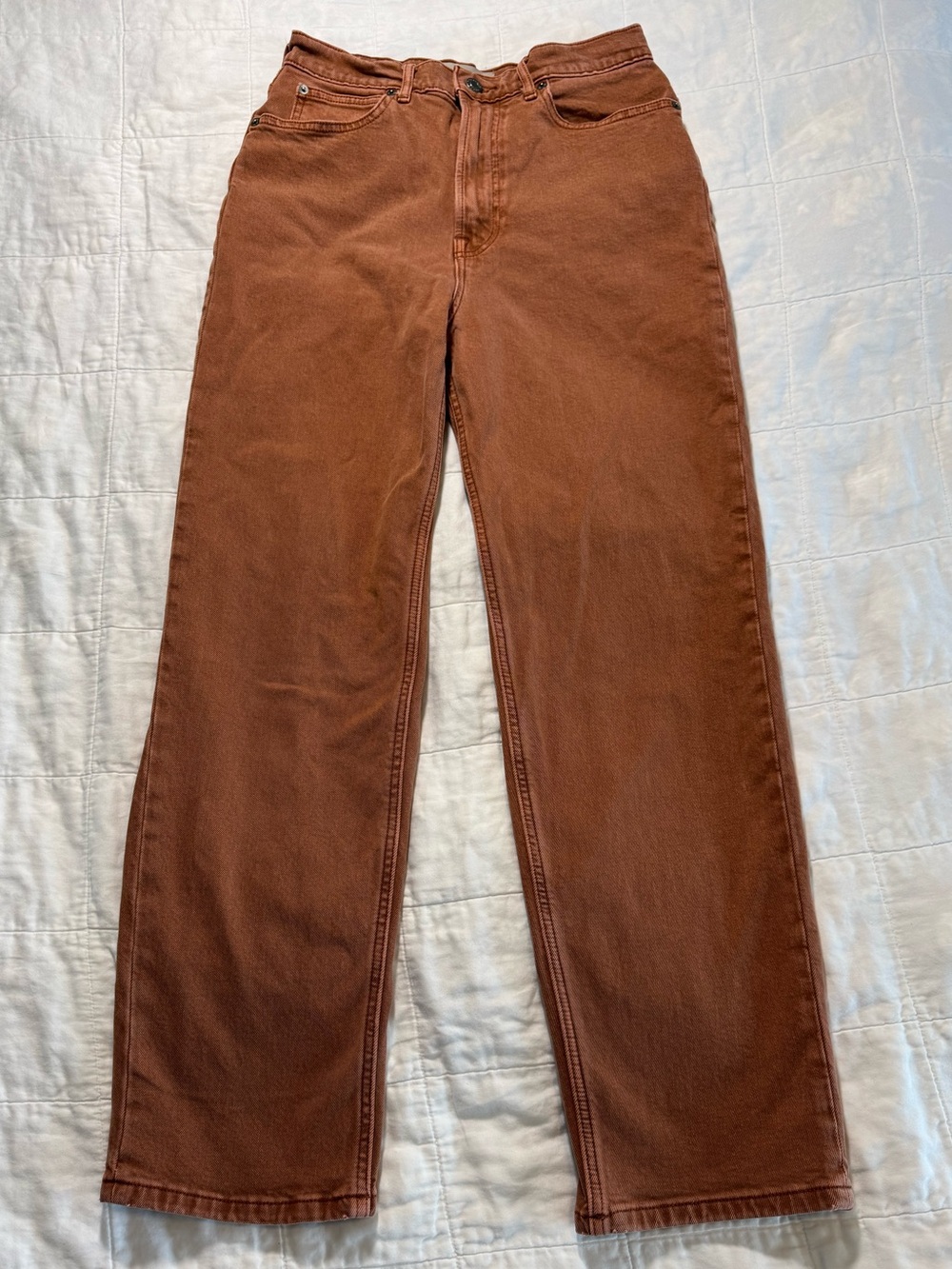 Everlane The Way-High Ankle Straight Jeans Burnt Orange Rust 28T
